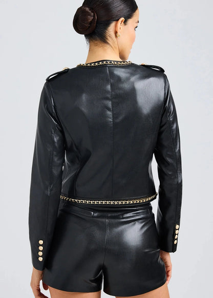 Jemmy Chain Vegan Leather Jacket