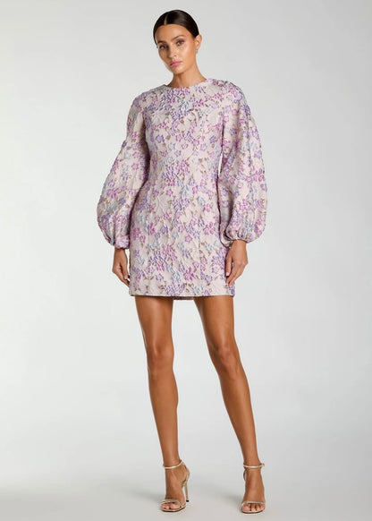 Floral Brocade Mini Dress