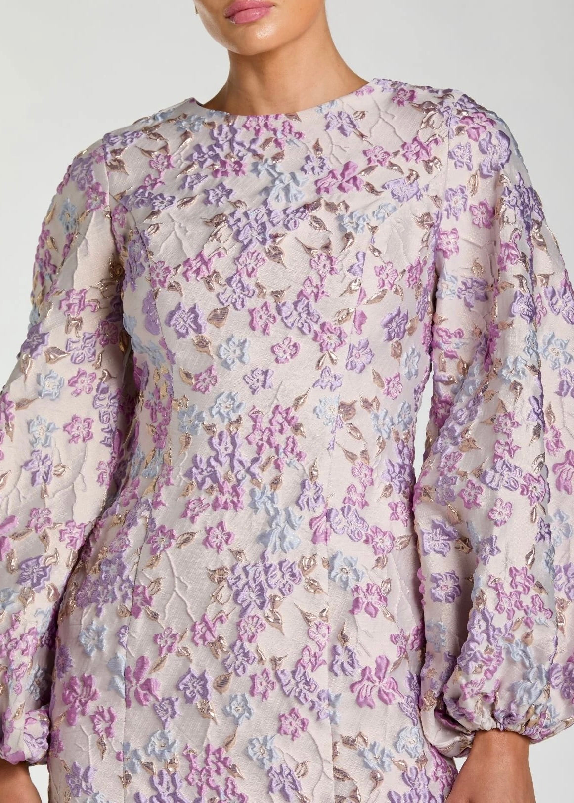 Floral Brocade Mini Dress