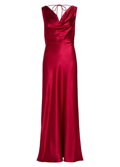 Elsa Satin Cowl Neck Gown
