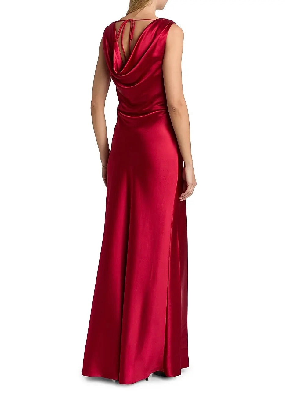 Elsa Satin Cowl Neck Gown