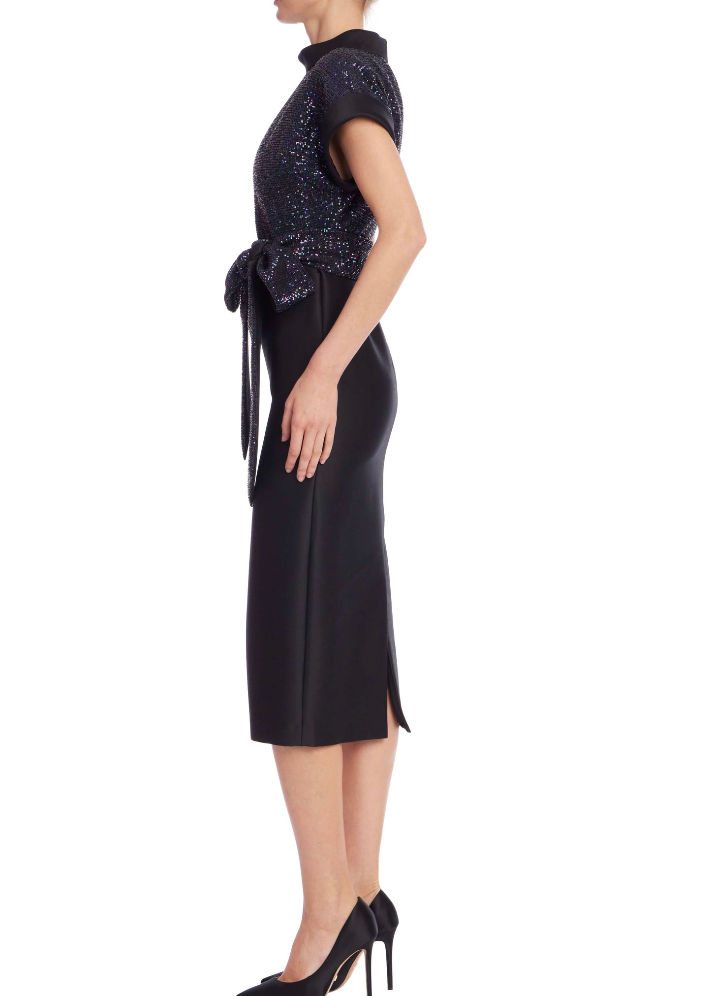 Drop Shoulder Combination Dress