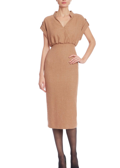Cuffed Sleeve Dress with Buttons