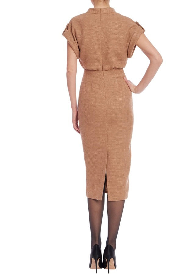 Cuffed Sleeve Dress with Buttons