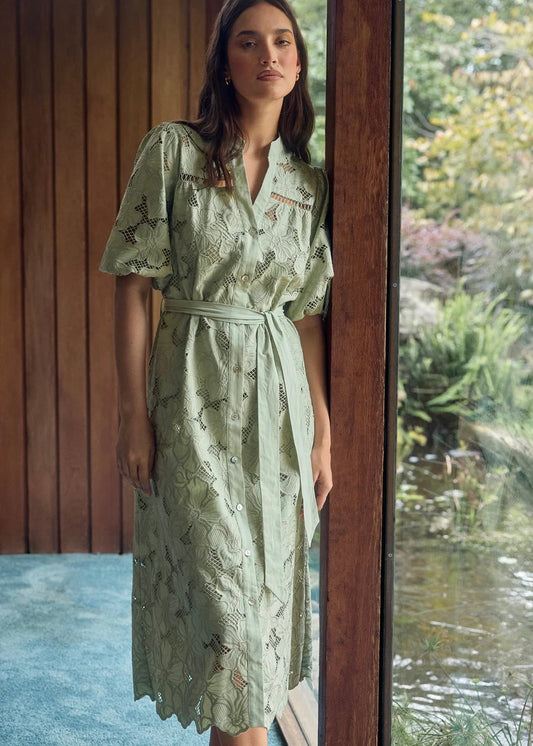 Whisper Embroidery Shirt Dress