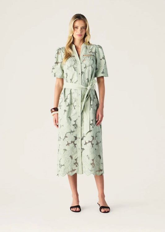 Whisper Embroidery Shirt Dress
