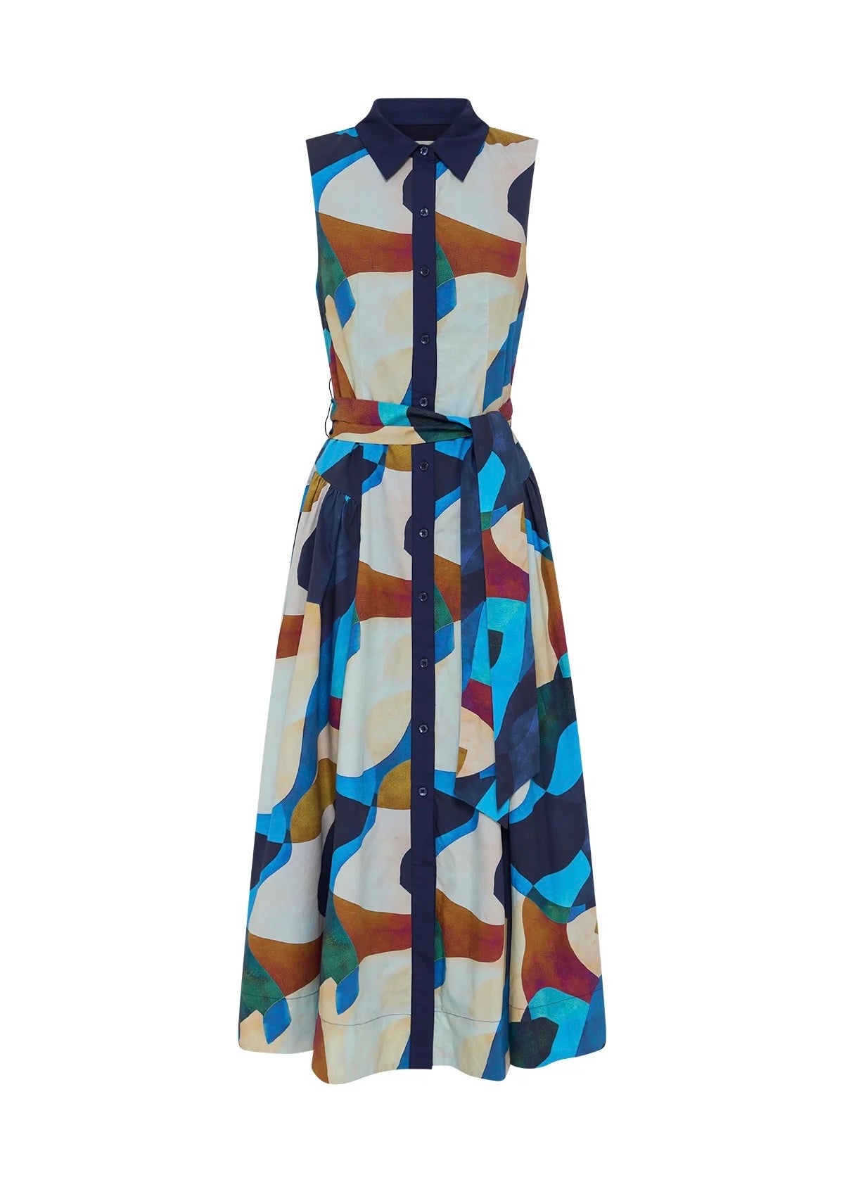 Celestia Print Sleevless Midi Dress