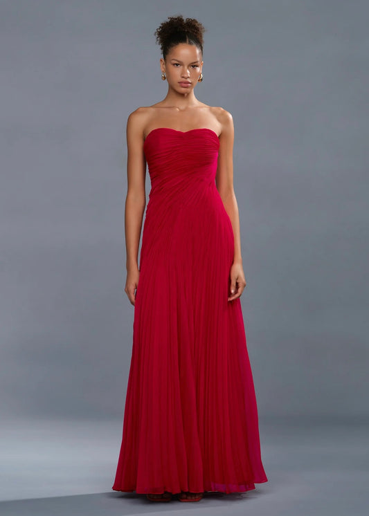 Elea Asymmetrical Pleated Gown