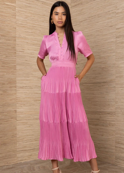 Vale Charmeuse Solid Maxi Dress