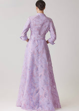 Load image into Gallery viewer, Metallic Organza Shirtwaist Gown