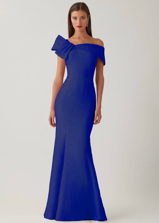 Metallic Jacquard Bow Gown