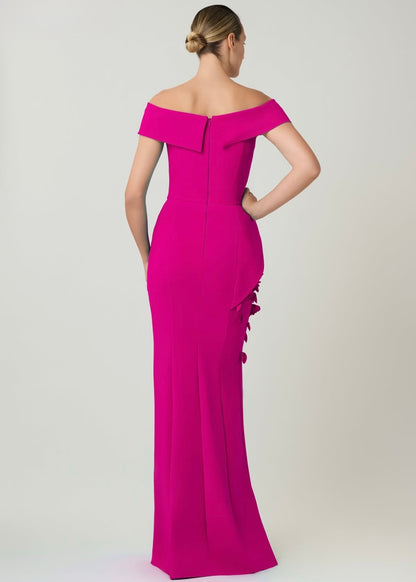 Scuba Floral Peplum Gown