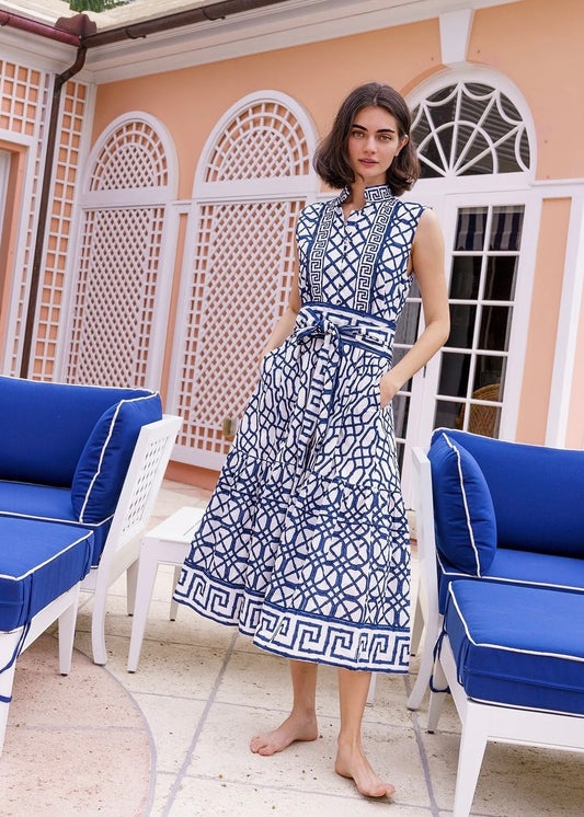 Sleeveless Flounce Midi Dress