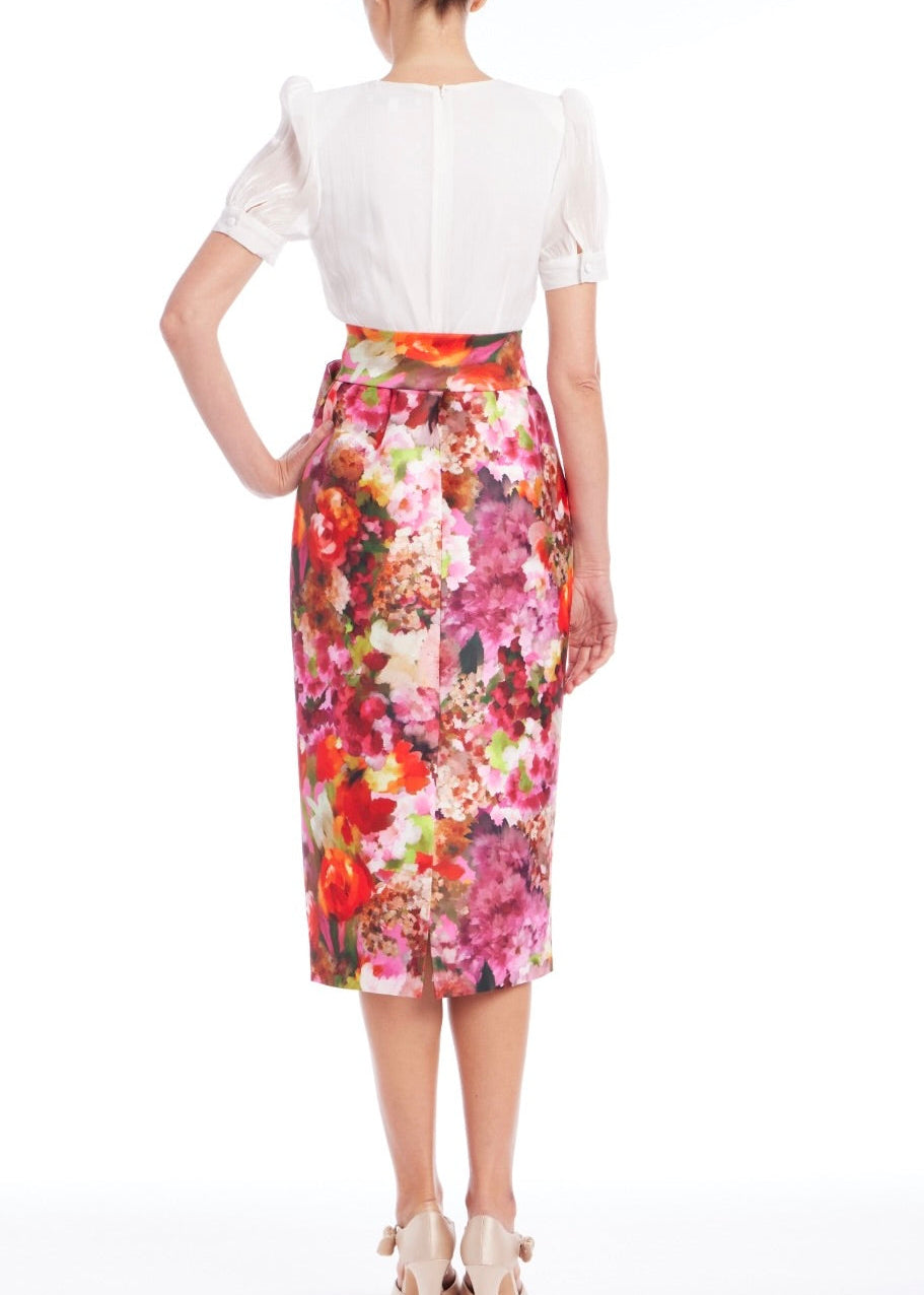 Mock Two Piece Floral Skirt