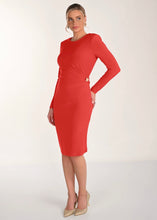 Load image into Gallery viewer, Long Sleeve Dress with Gold Detail