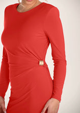 Load image into Gallery viewer, Long Sleeve Dress with Gold Detail