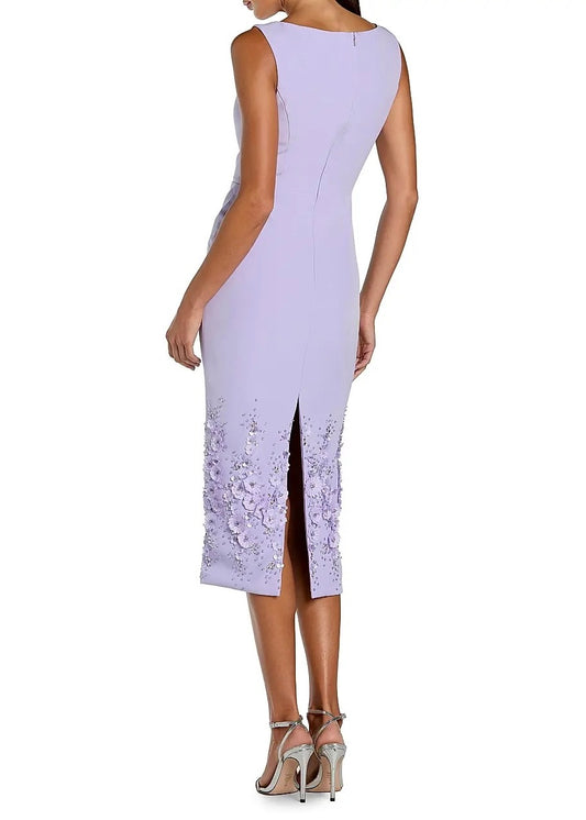 Flower Beaded Midi Dress