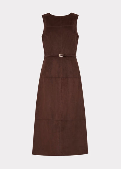 Frankie Suede Belted Midi Dress