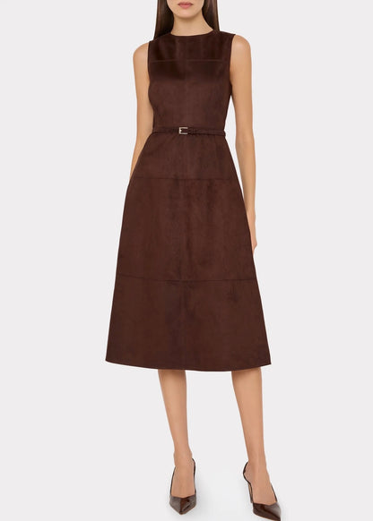 Frankie Suede Belted Midi Dress
