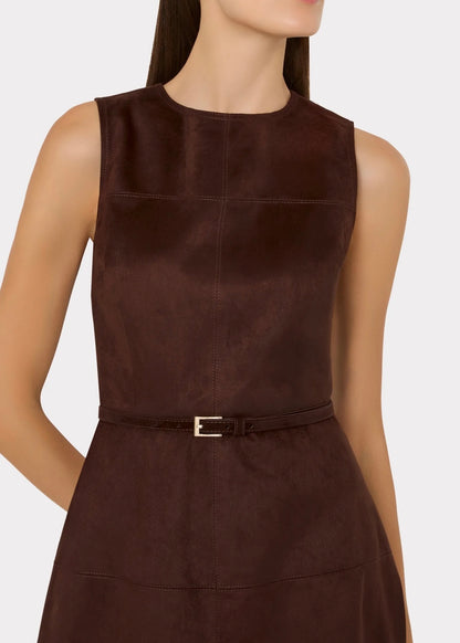 Frankie Suede Belted Midi Dress