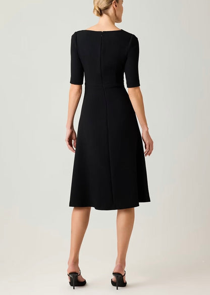 Crepe Asymmetrical Draped A Line Dress