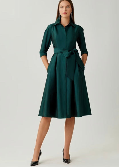 Taffeta Shirt Dress
