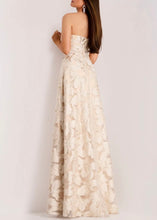 Load image into Gallery viewer, Metallic Jacquard Floral Embroidery A-Line Gown