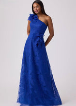 Load image into Gallery viewer, Embroidered Tulle One Shoulder Gown