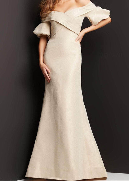 Off the Shoulder Champagne Gown