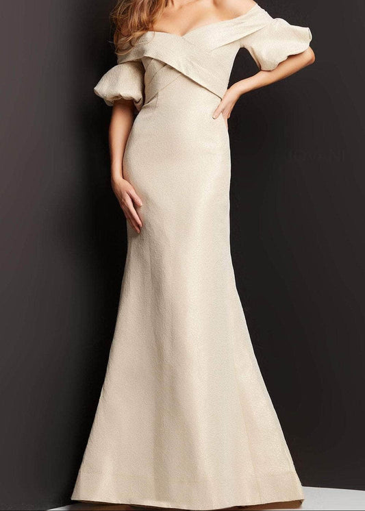 Off the Shoulder Champagne Gown
