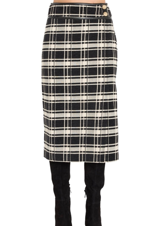 Rina Plaid Midi Skirt