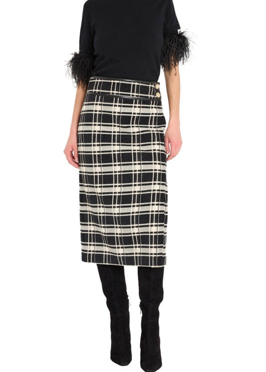 Rina Plaid Midi Skirt