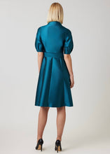 Load image into Gallery viewer, Pique Faille Puff Sleeve Shirt Dress