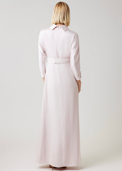 Crepe Back Satin Mock Neck Gown