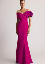 Load image into Gallery viewer, Pebble Jacquard 3D Flower Gown