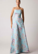 Load image into Gallery viewer, Sleeveless Metallic Multi Jacquard Gown