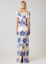 Load image into Gallery viewer, Mikado Digital Print Cuff Bodice Ruched Gown