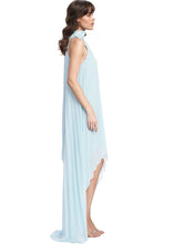 Load image into Gallery viewer, Mia Pleated High Neck High Low Maxi Dress