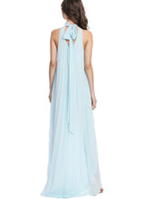 Load image into Gallery viewer, Mia Pleated High Neck High Low Maxi Dress