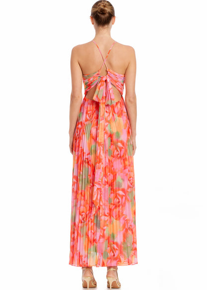 Nelle Floral Print Pleated Maxi Dress