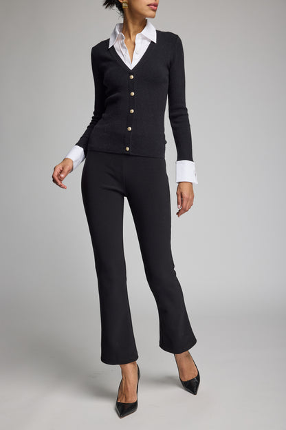 NIXIE POPLIN SHIRT COMBO SWEATER