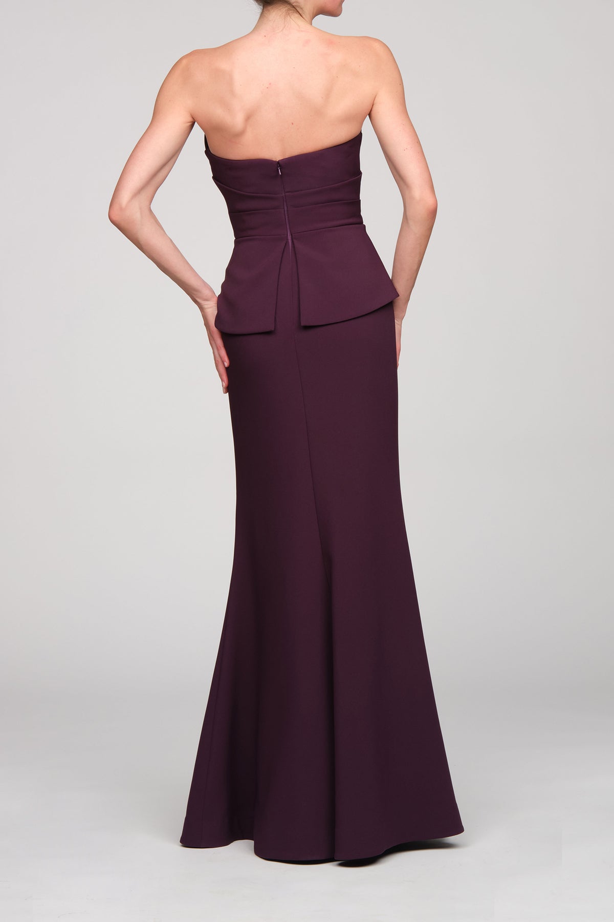 LUCINDA STRAPLESS CREPE GOWN