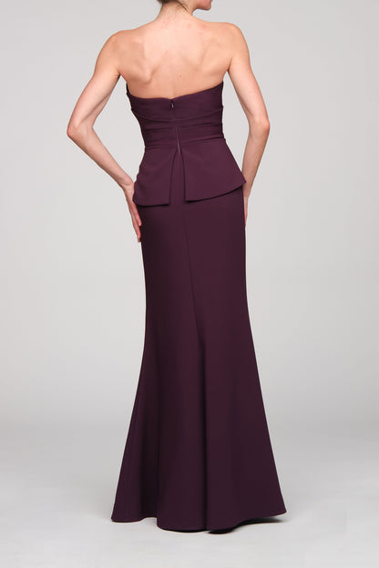 LUCINDA STRAPLESS CREPE GOWN