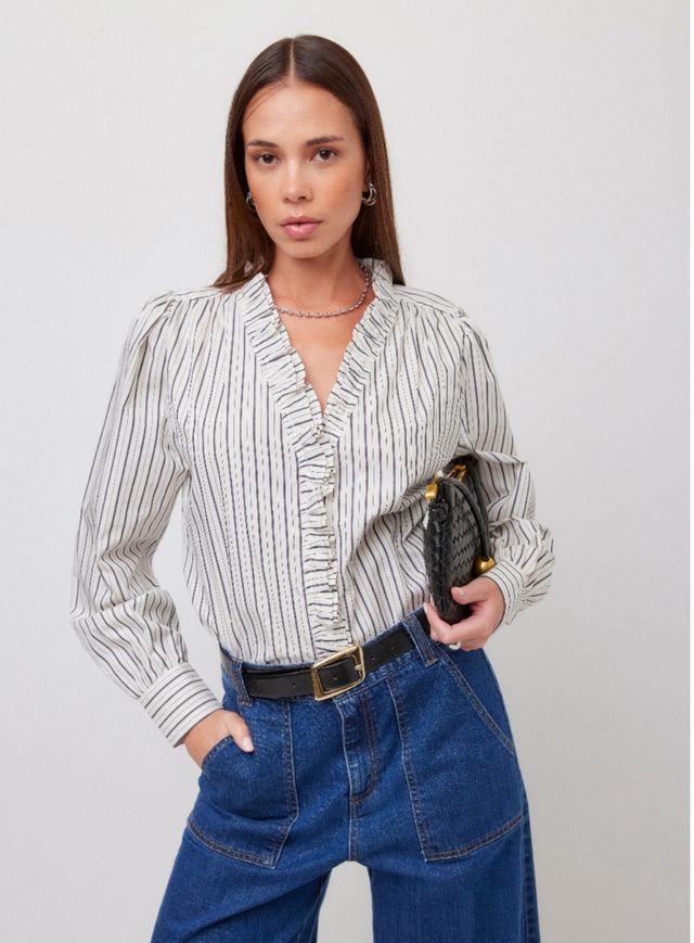 Lizzy Stripe Ruffle Top