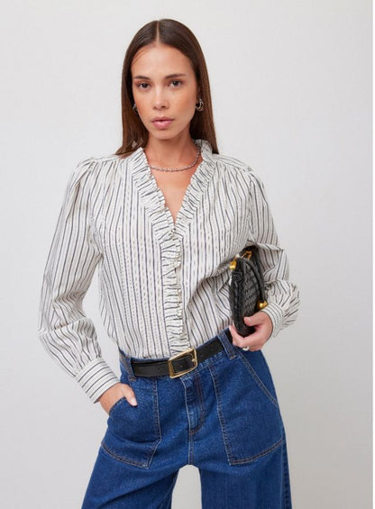 Lizzy Stripe Ruffle Top