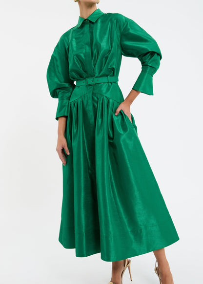 Maple Shirt Midi Dress