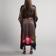 Load image into Gallery viewer, Safari Protea Silk Caftan in Leopard Print