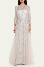 Load image into Gallery viewer, Long Sleeve Beaded Tulle Gown