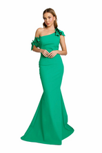 Load image into Gallery viewer, Asymmetrical Floral Evening Gown