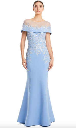 Embroidered Illusion Gown
